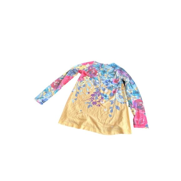 Soft Surroundings Delphina Knit Sweater Tunic Women Size Xs Yellow Multi Floral - Picture 3 of 4